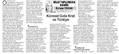 KÜRESEL GIDA KRİZİ VE TÜRKİYE