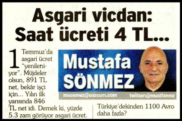 ASGARİ VİCDAN: SAAT ÜCRETİ 4 TL…