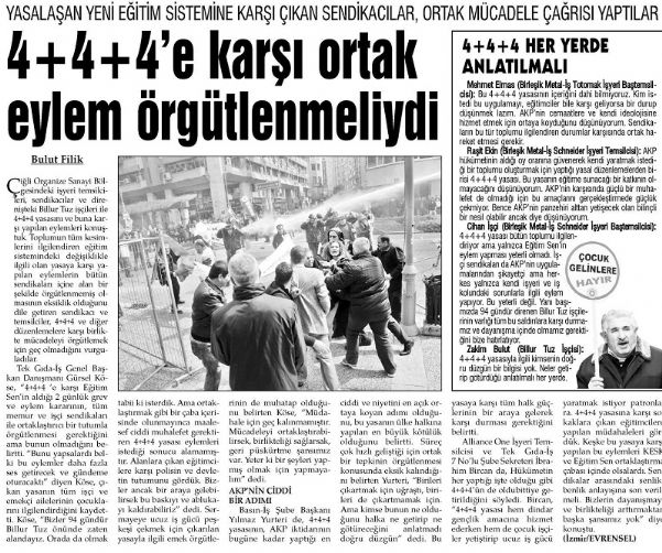 4+4+4’E KARŞI ORTAK EYLEM ÖRGÜTLENMELİYDİ