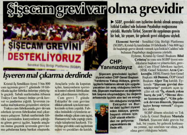 ŞİŞECAM GREVİ VAR OLMA GREVİDİR