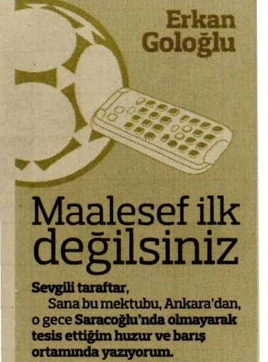 MAALESEF İLK DEĞİLSİNİZ