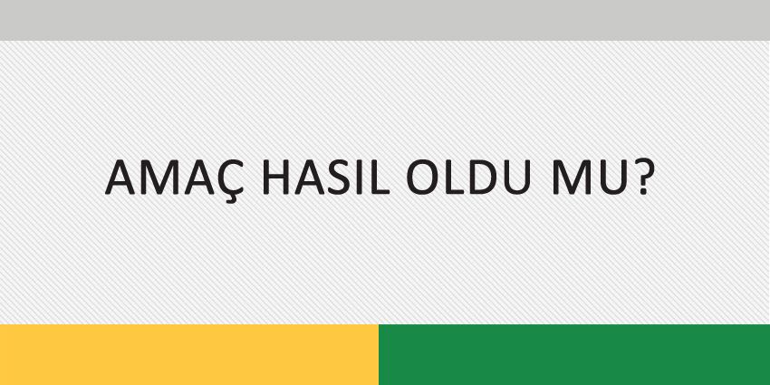 AMAÇ HASIL OLDU MU?