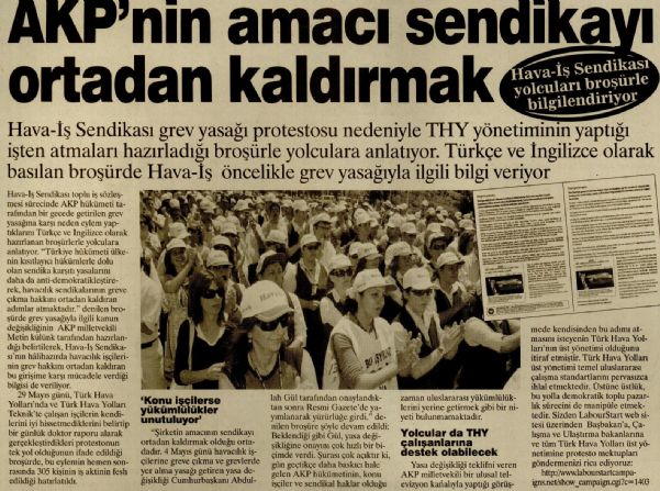 AKP’NİN AMACI SENDİKAYI ORTADAN KALDIRMAK