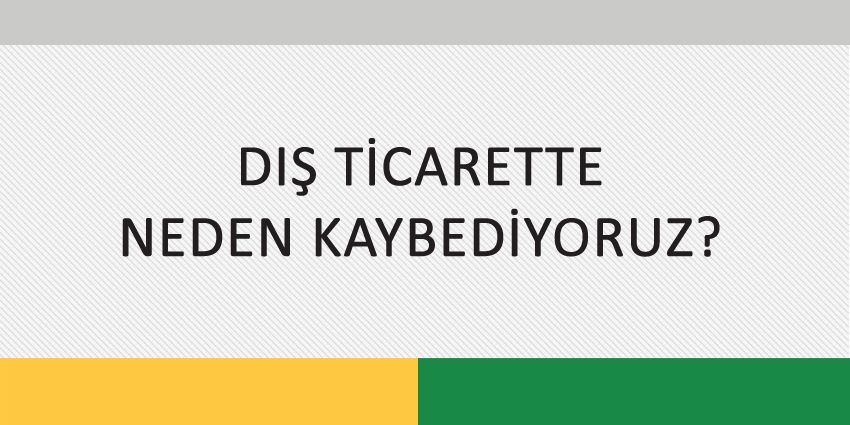 DIŞ TİCARETTE NEDEN KAYBEDİYORUZ?