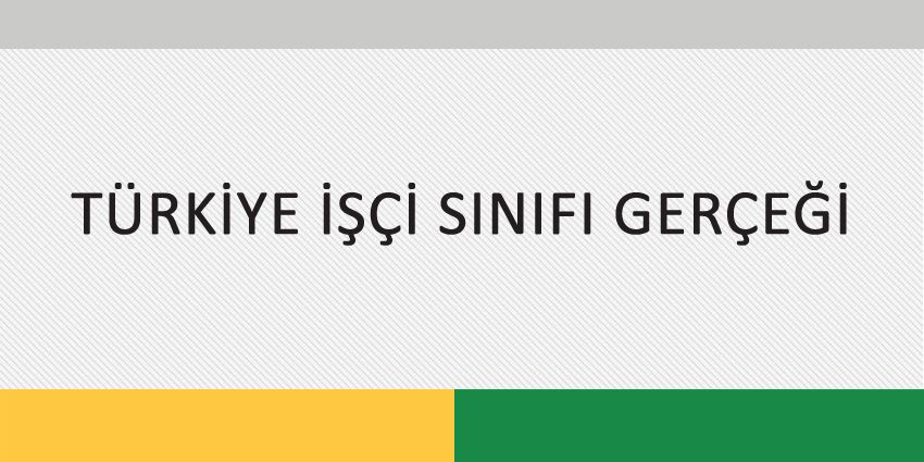 TÜRKİYE İŞÇİ SINIFI GERÇEĞİ