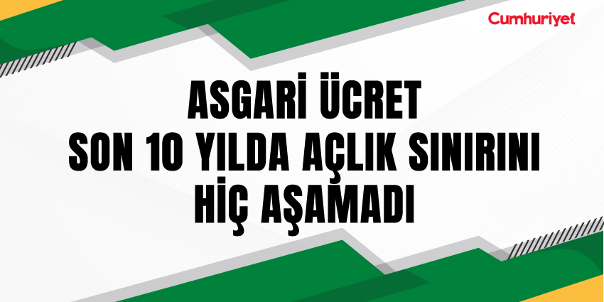 ASGARİ ÜCRET, SON 10 YILDA AÇLIK SINIRINI HİÇ AŞAMADI