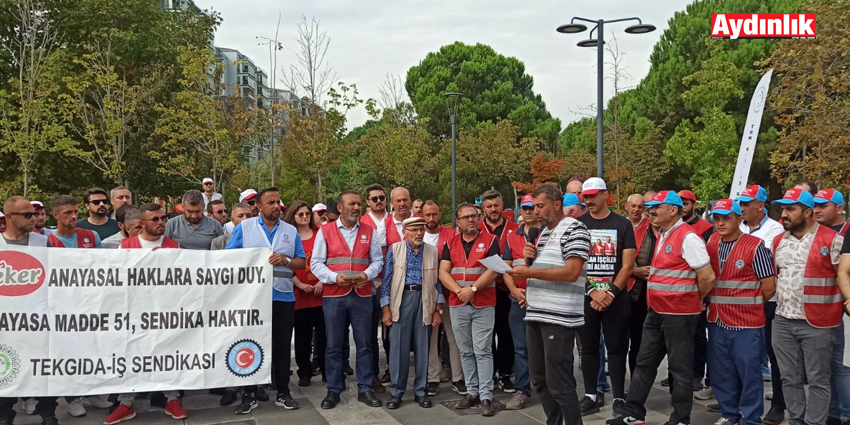 EKER’İN SOSYAL PROJESİNE SENDİKA HAKKI PROTESTOSU